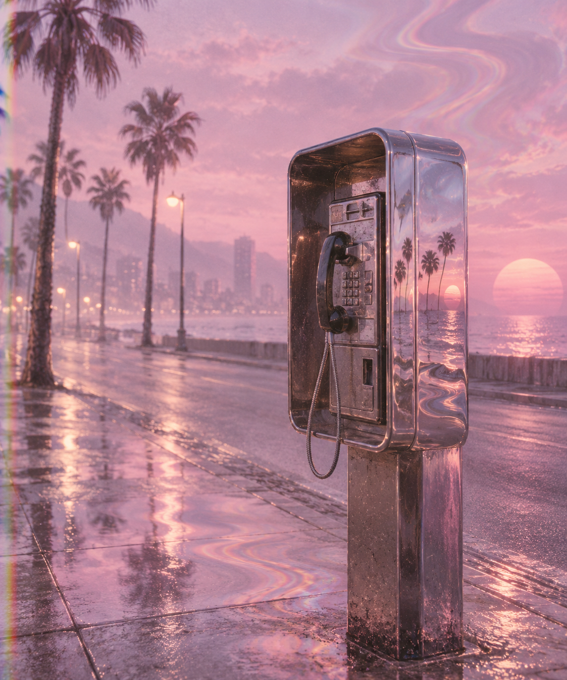 Phong cảnh mơ vaporwave pastel