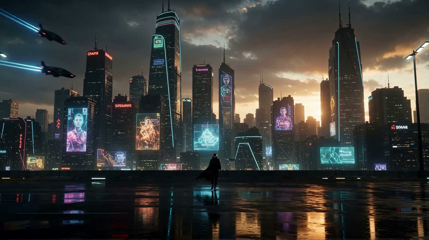霓虹雨城：赛博幻影 — AI video creation