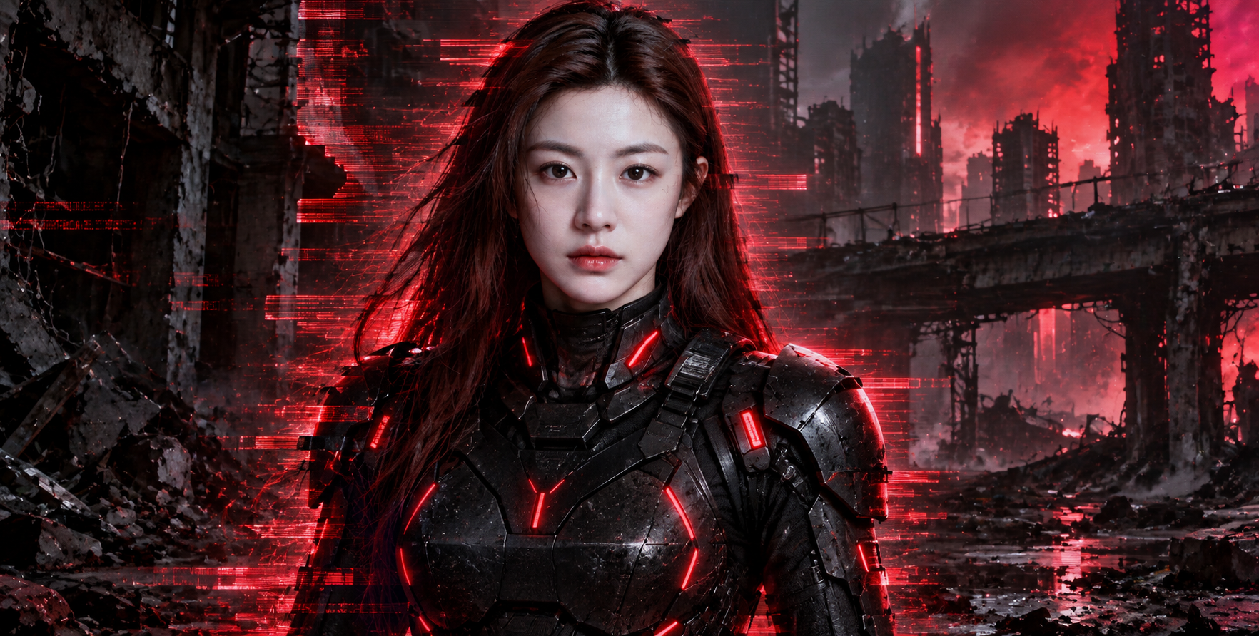 Chiến binh ba chiều trong tàn tích cyberpunk