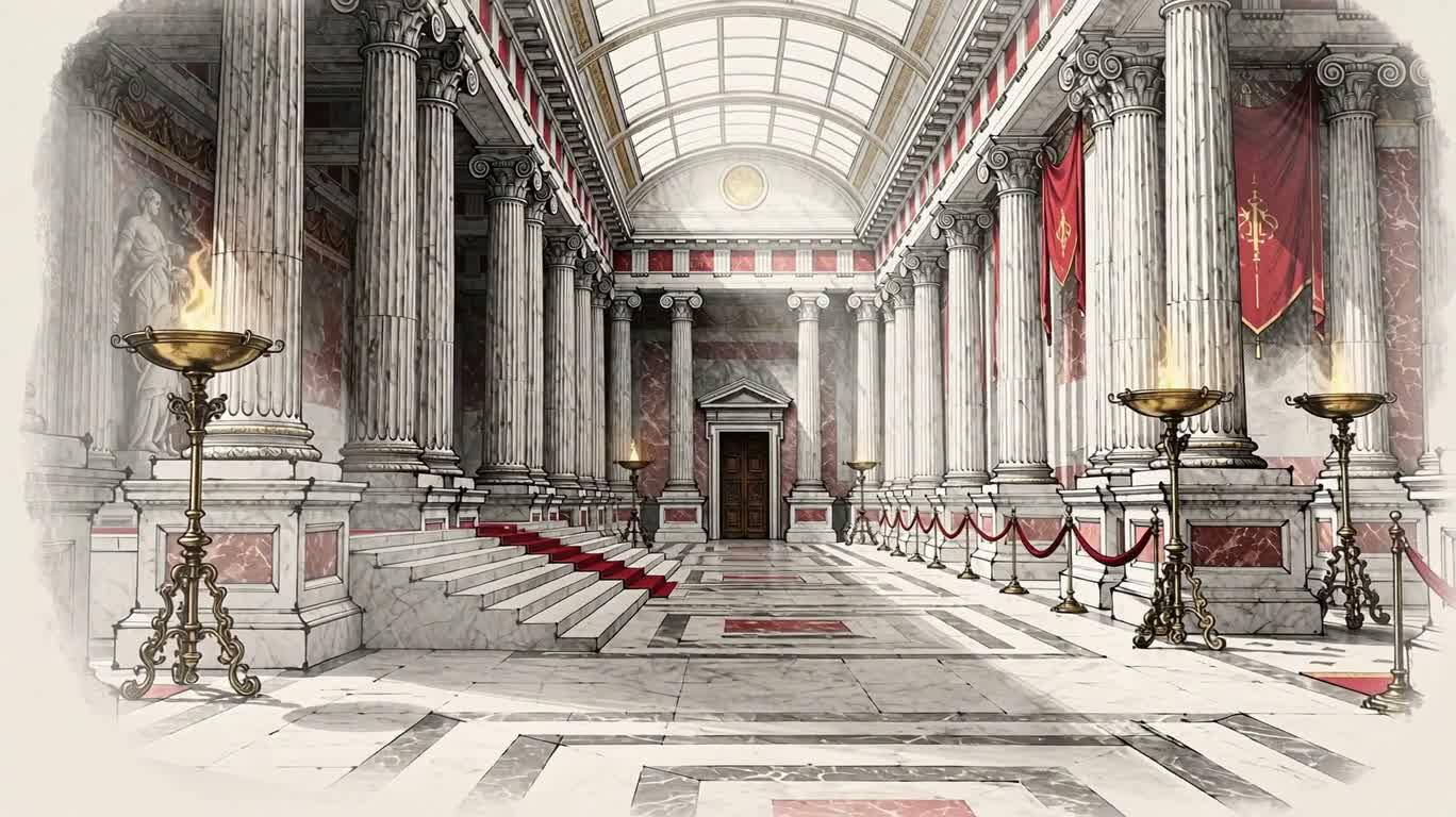 Ancient Roman Tricolor Ink Hall