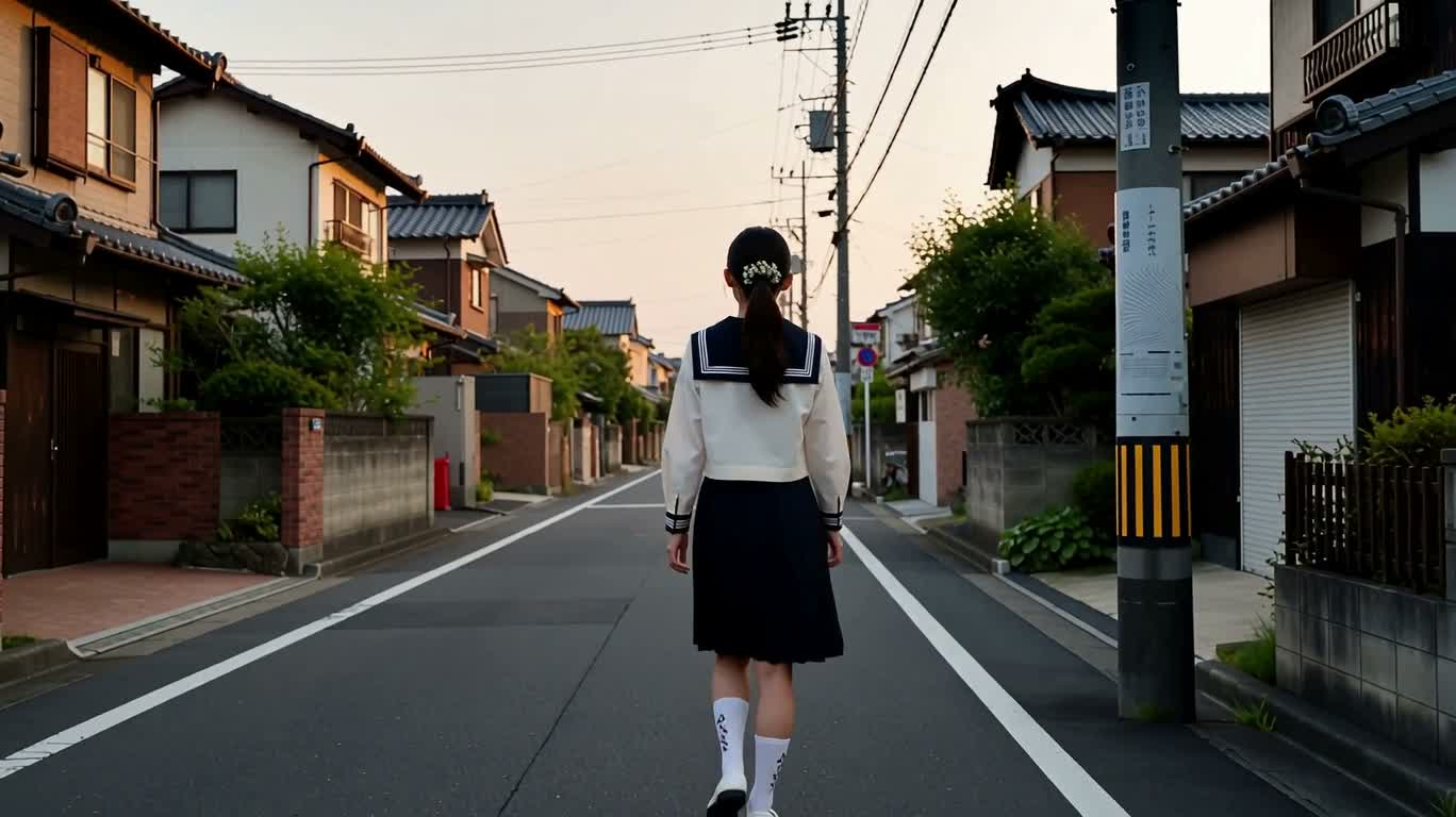 金色夕阳下的花田少女 — AI video creation