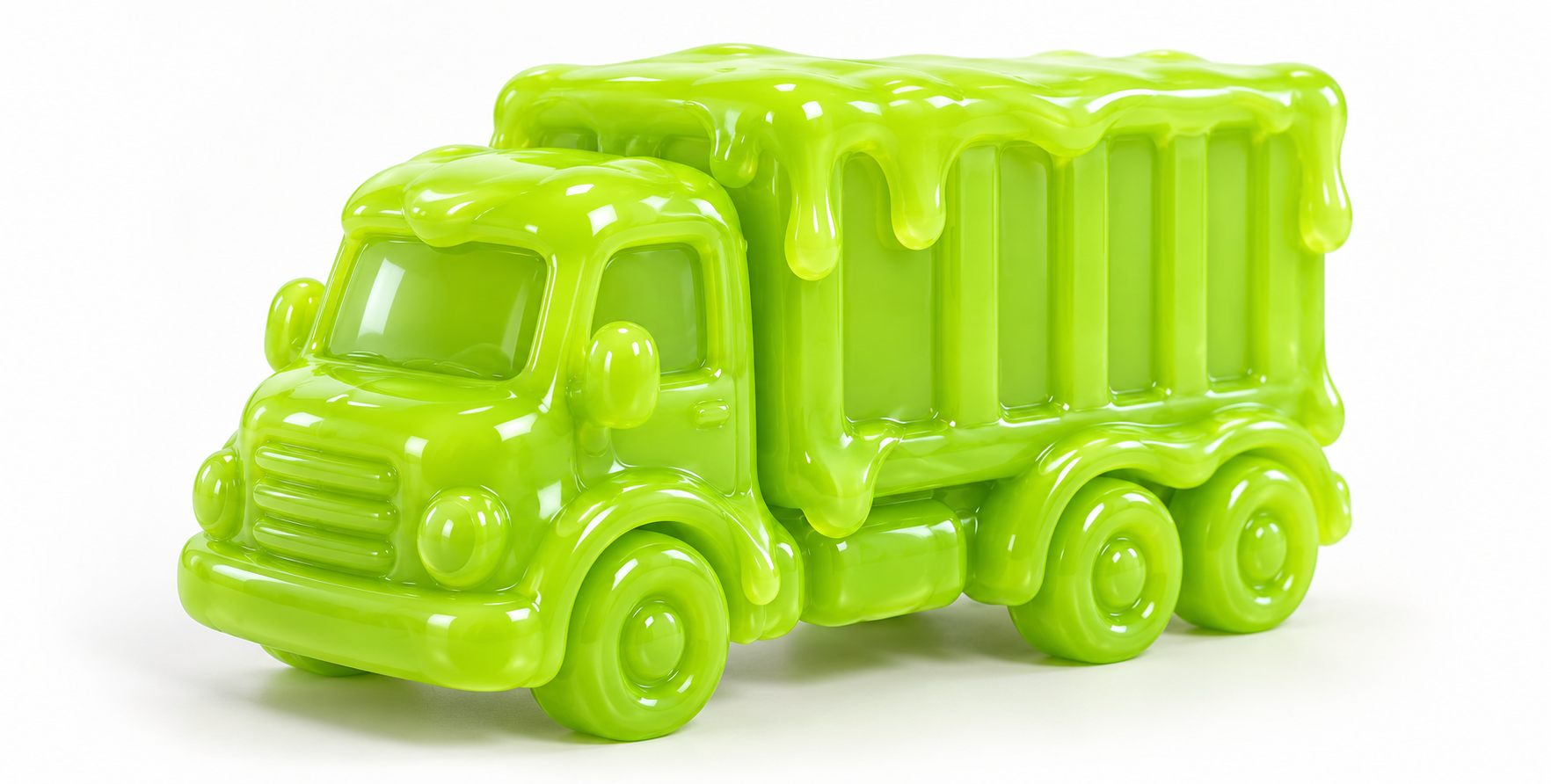 Xe tải đồ chơi chất liệu slime sáng màu