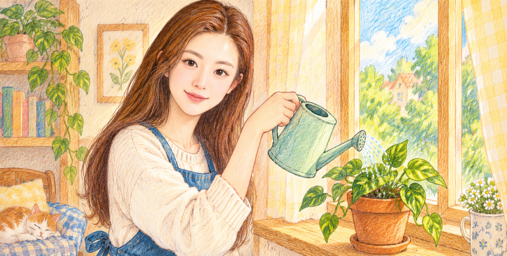 따뜻한 색연필 동화책 생활 일러스트