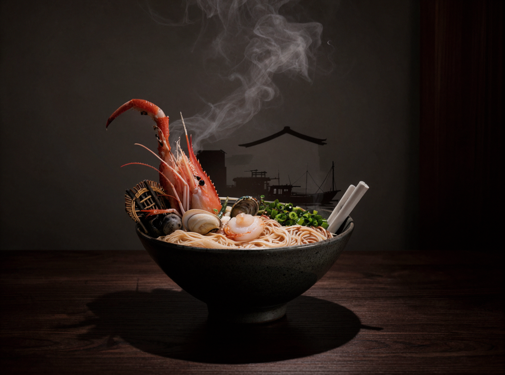 Steamed Seafood Noodles · Avant-Garde Fashion — AI image creation
