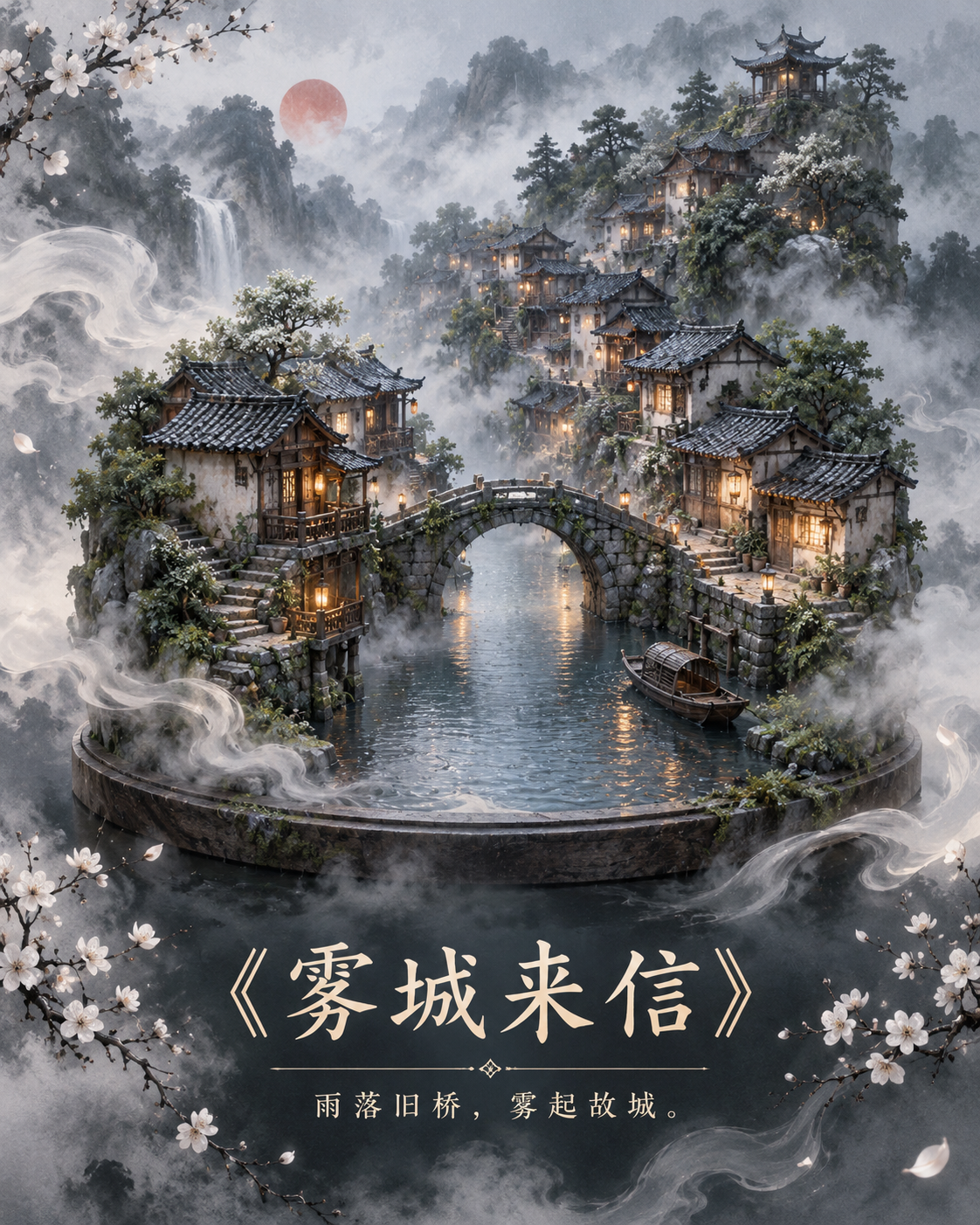 Miniature Poster of a Story Scene in a Misty Ink-Wash Realm