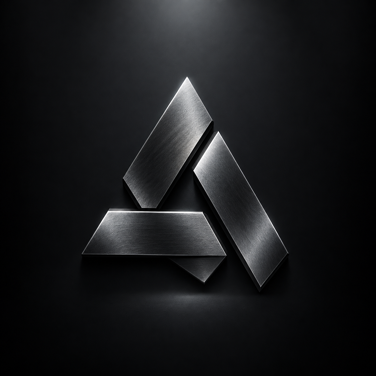 暗黑金属质感与强烈光影的抽象标志 — AI image creation