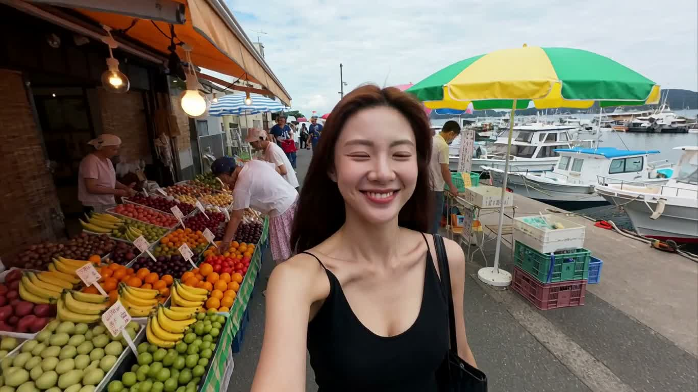 日本港町的海风漫游 — AI video creation