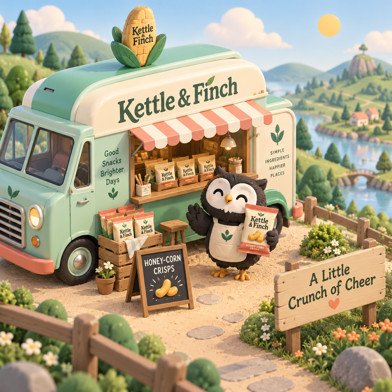 Thế giới thu nhỏ xe bán đồ ăn vặt cổ điển Kettle & Finch