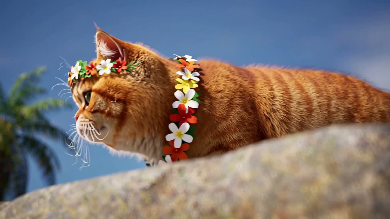 夏威夷花冠绒猫电影级特写 — AI video creation