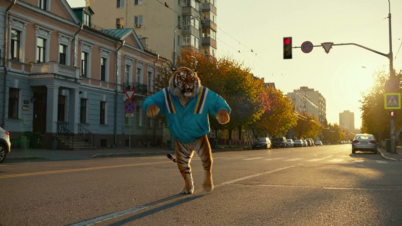 Неоновый тигр во Владивостоке