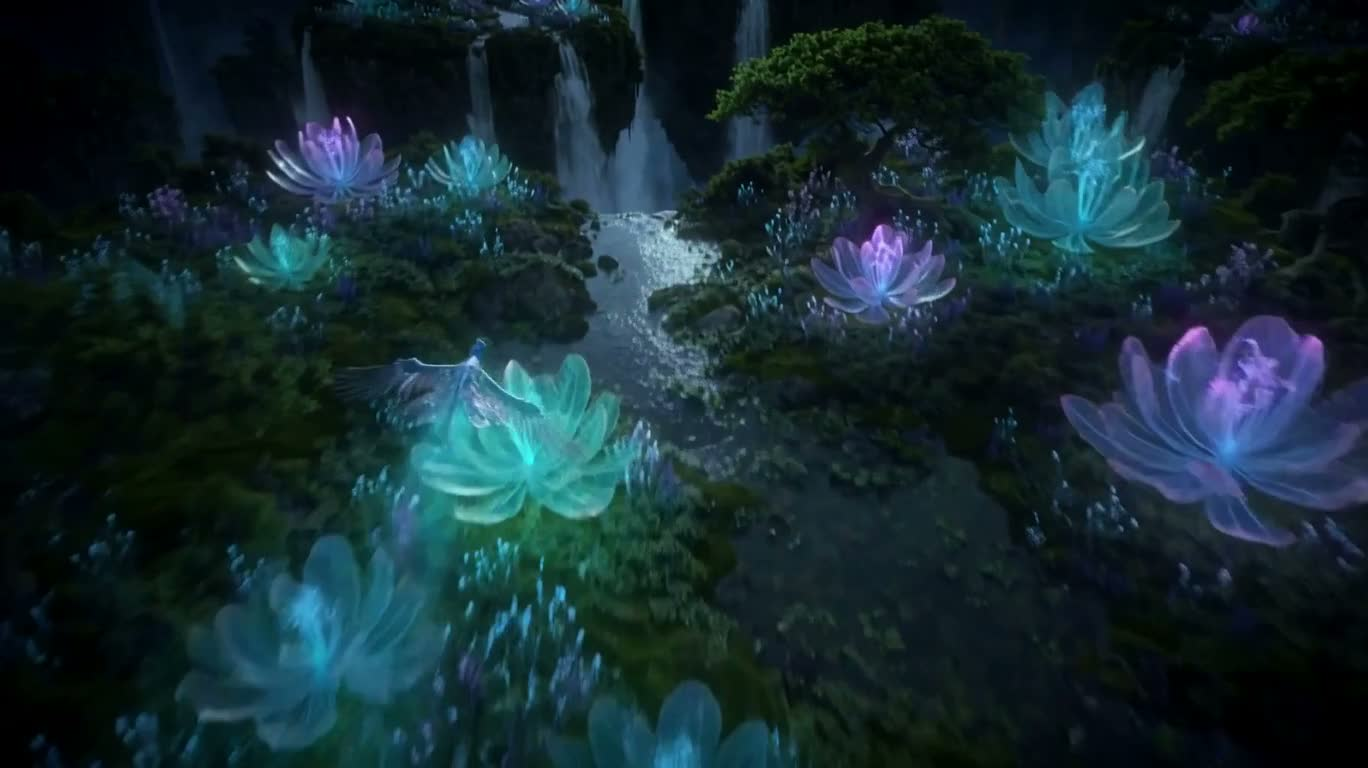 双月荧光浮岛 — AI video creation