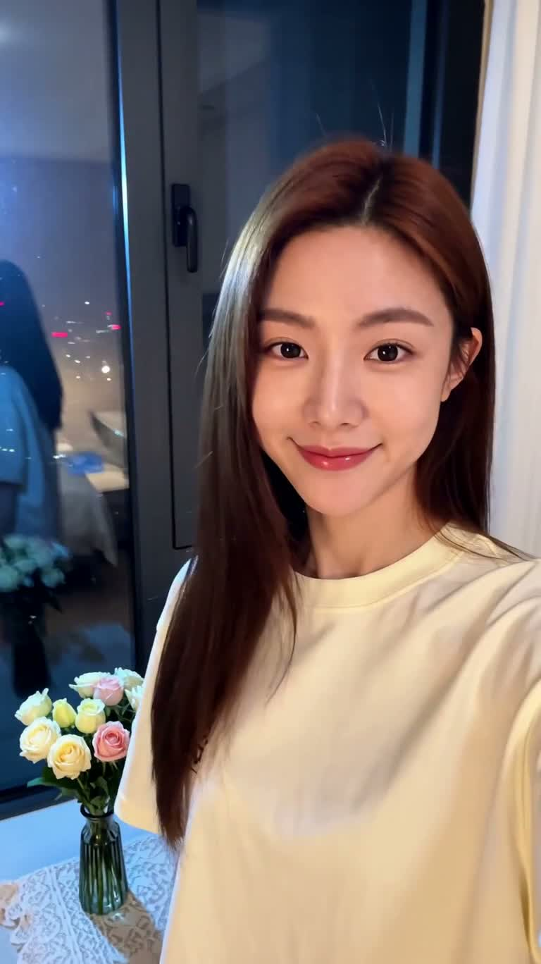 달빛 침실 셀피 일기
