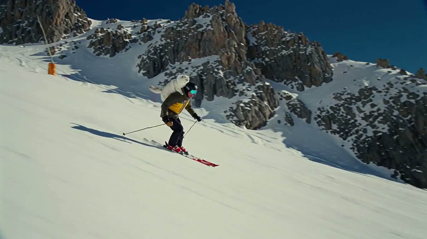 Snowy Mountain Glide and Leap