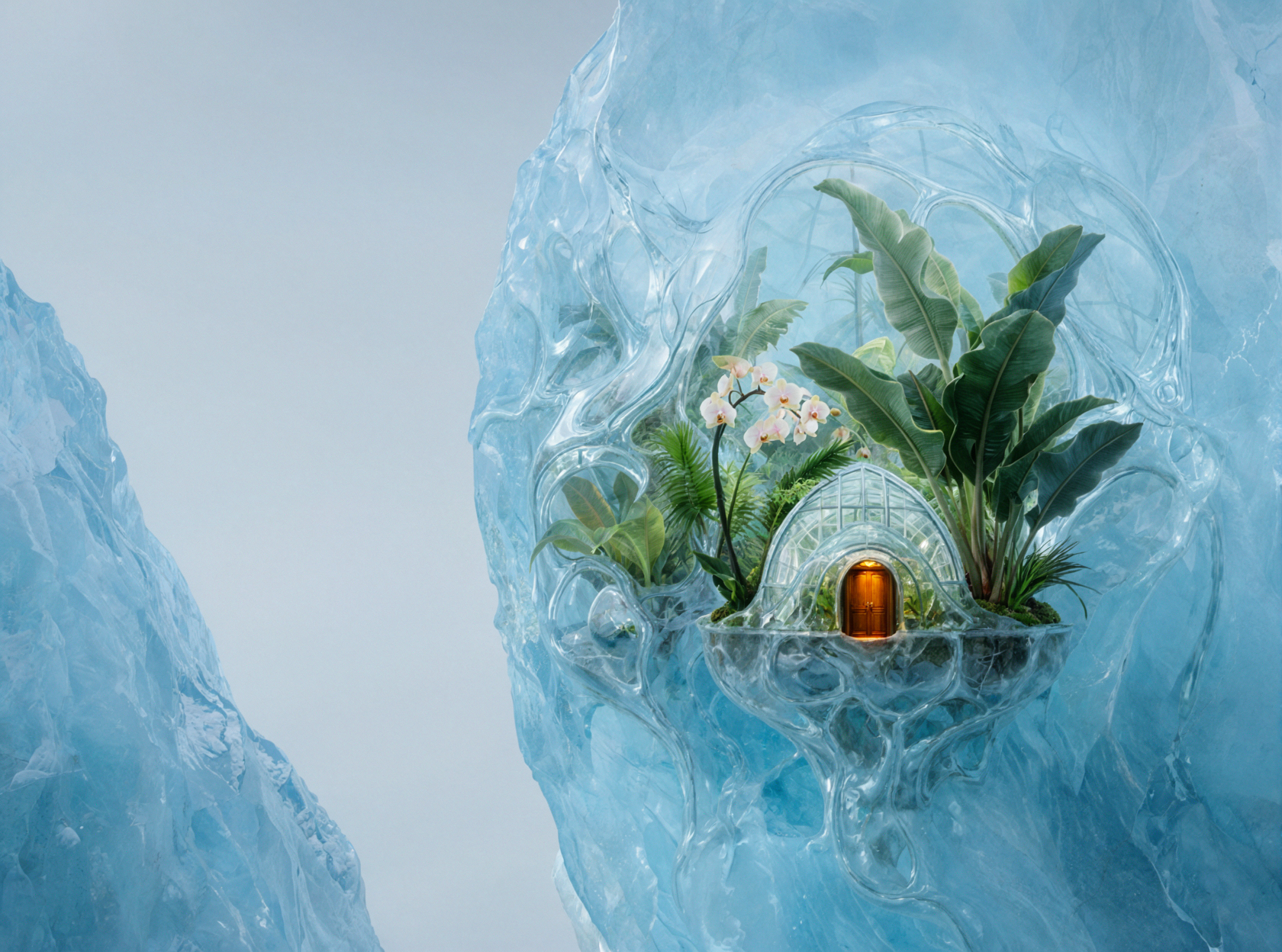 冰川温室 · 未来生物设计 — AI image creation