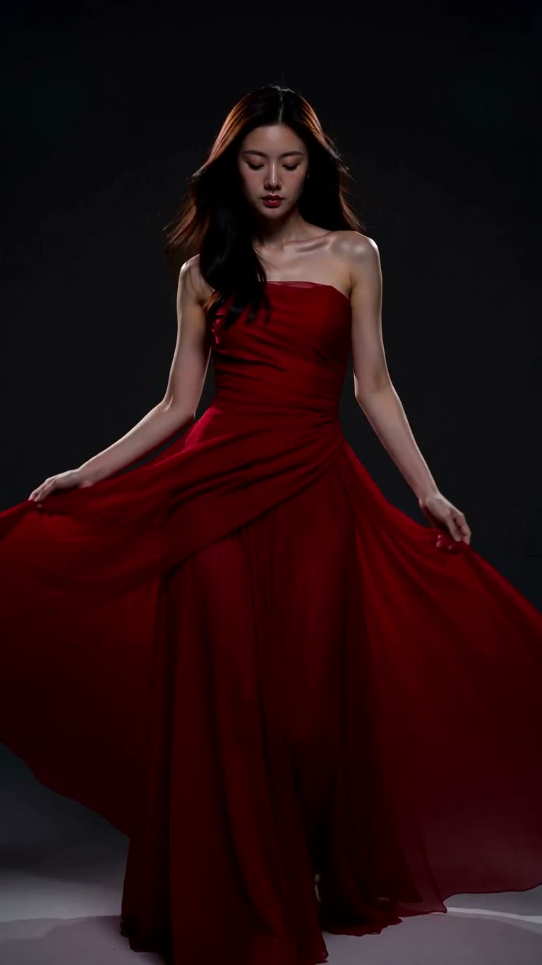 Red Veil Theatrical Portrait — AI video creation