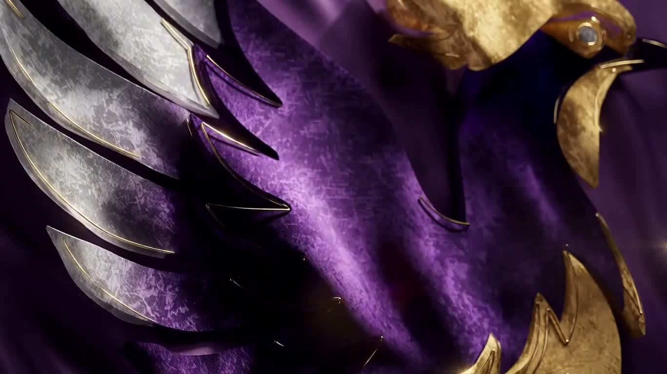 Emblème d'oiseau en velours violet — AI video creation