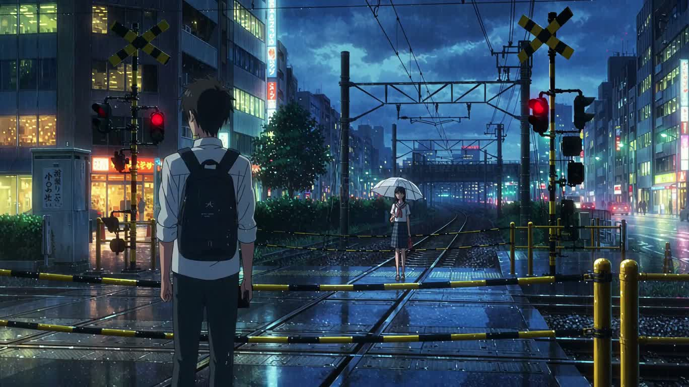 雨幕交错的瞬间 — AI video creation