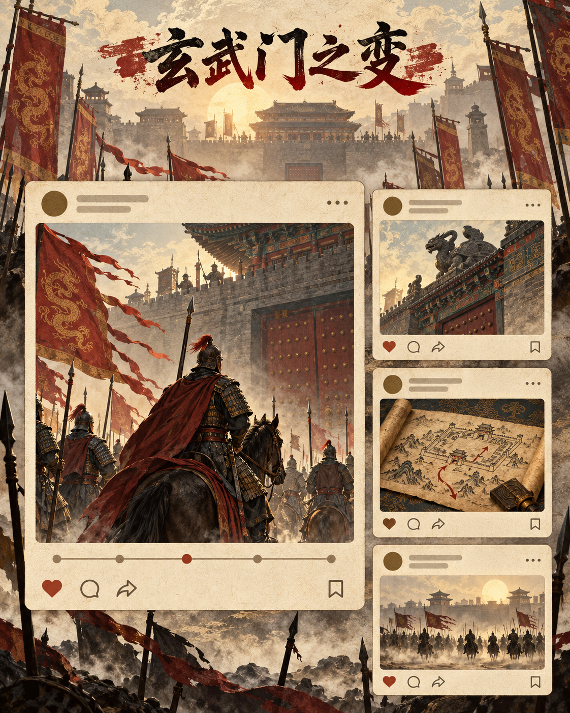 大唐玄武门之变社交动态主视觉 — AI image creation