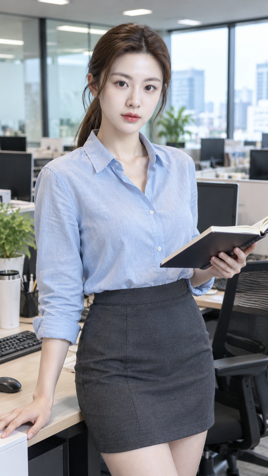 Instantané d'un début d'automne dans un bureau japonais — AI image creation