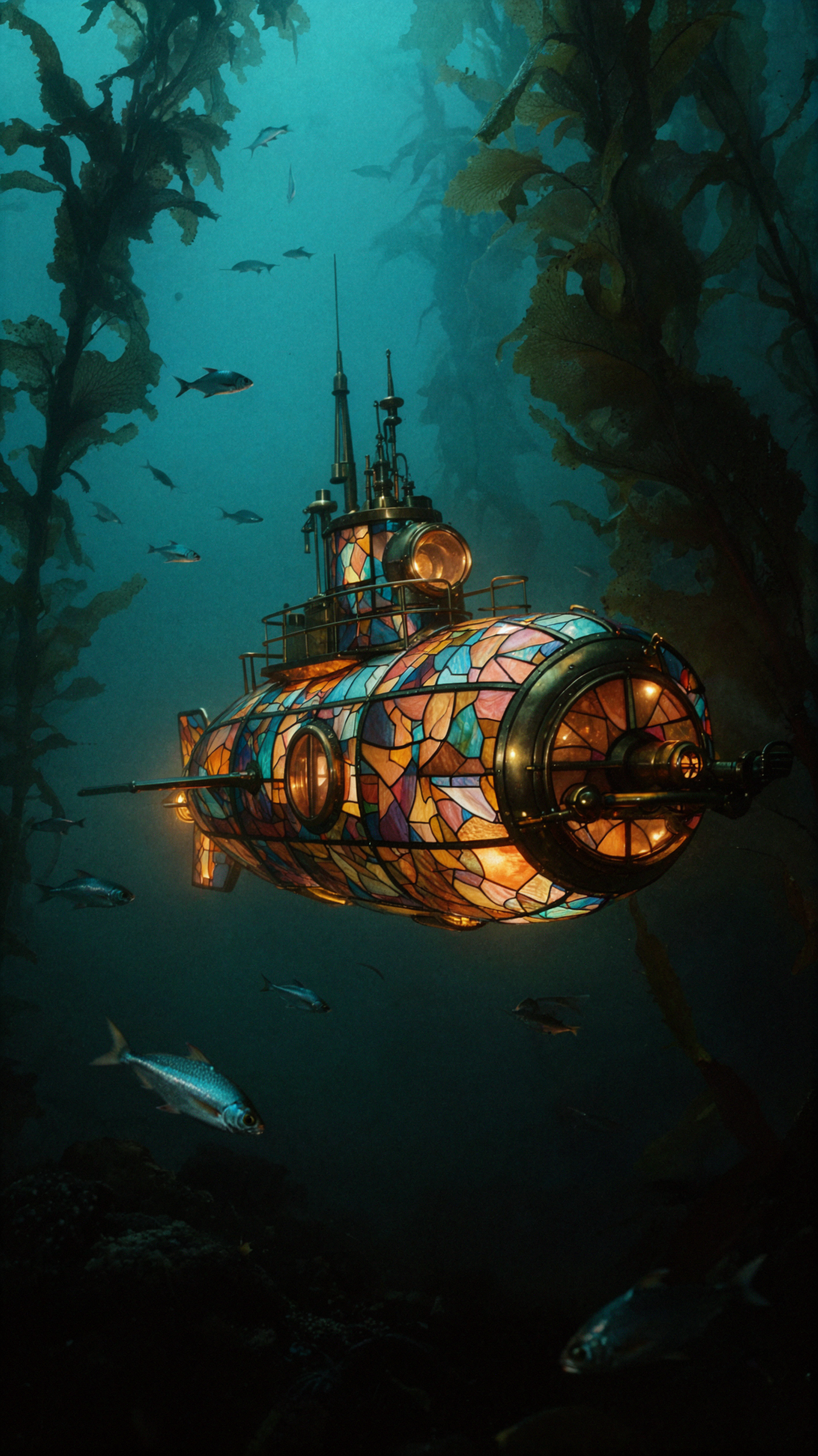 彩色玻璃潜艇 · 电影写实 — AI image creation