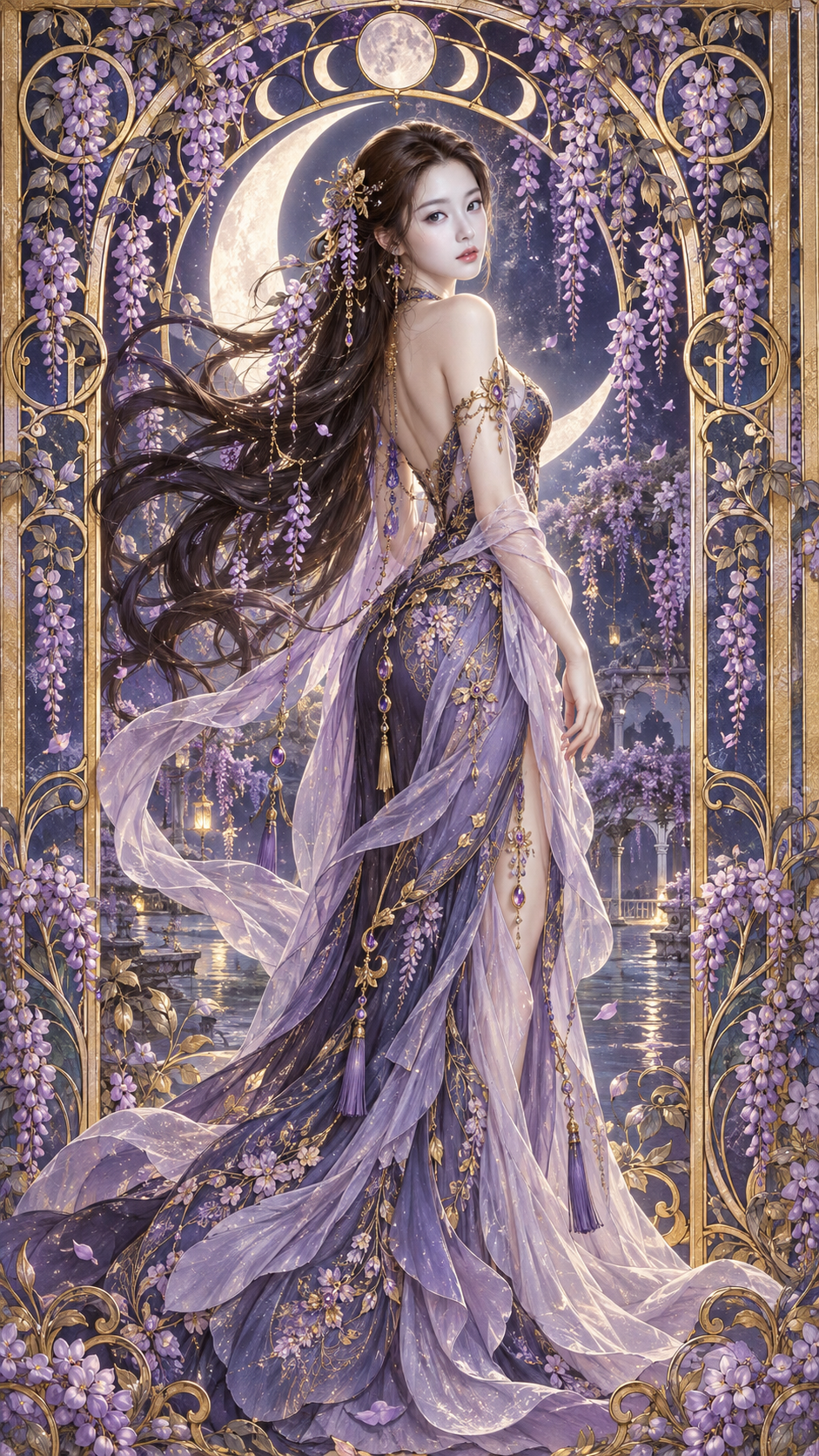 极华丽新艺术风格东方幻想女性立绘海报 — AI image creation