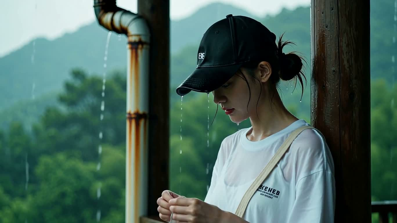 차양 아래의 사과와 비