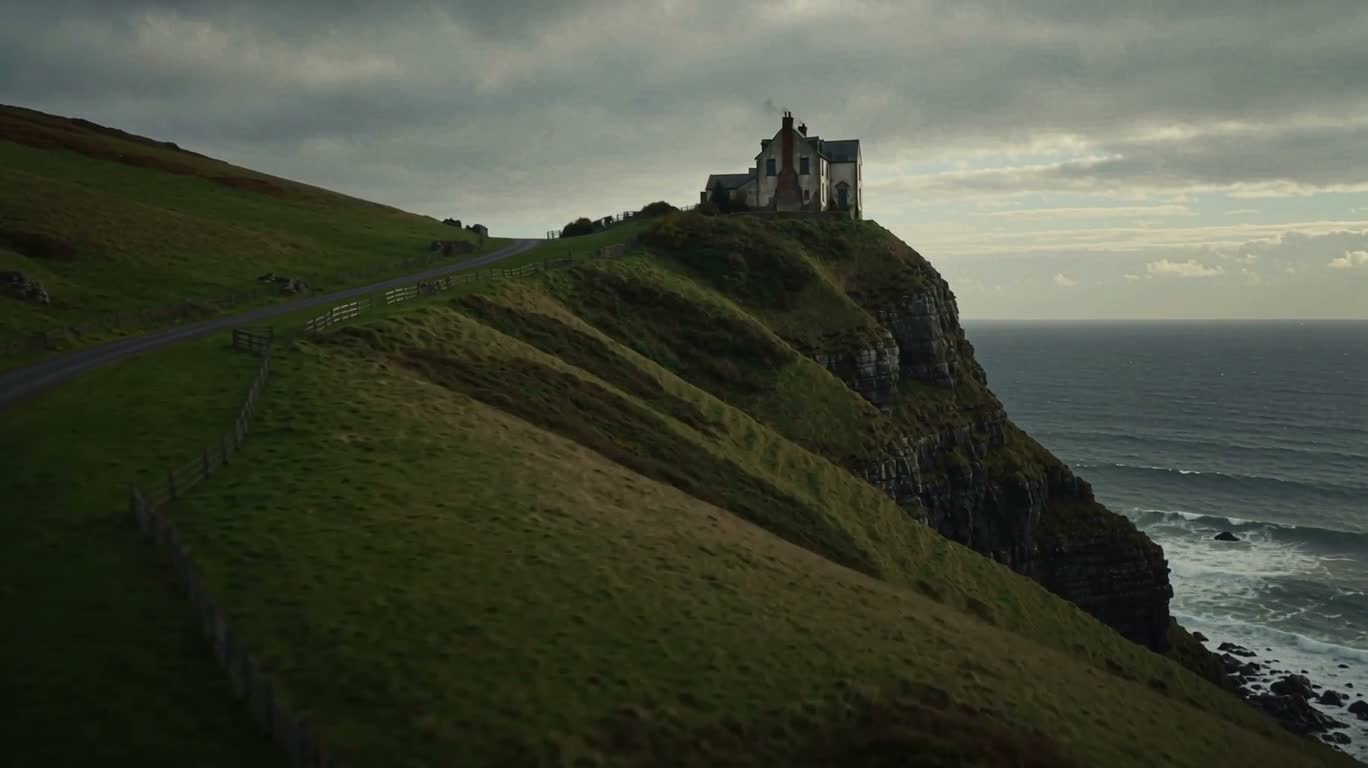 悬崖上的荒宅