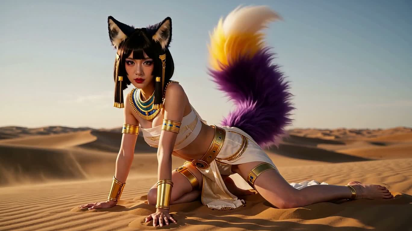 砂漠の狐耳エジプト幻想 — AI video creation