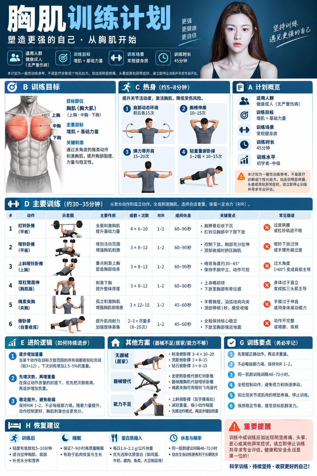 中文健身训练计划信息图模板 — AI image creation