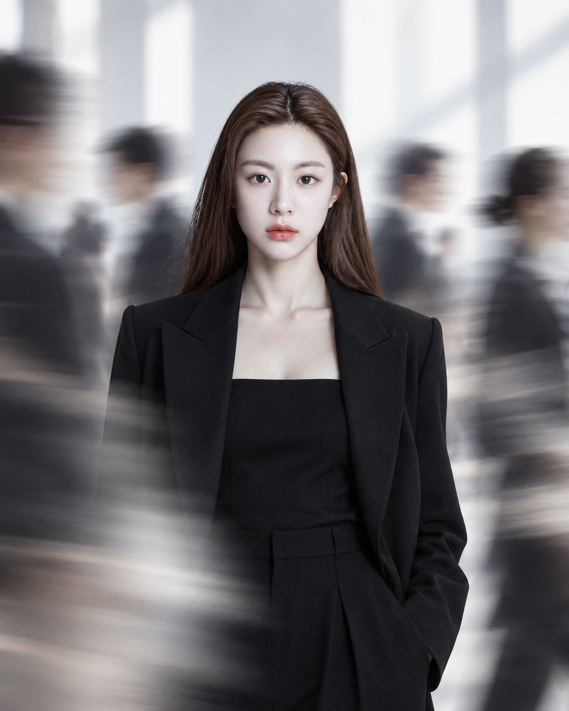 阿尔卑斯冷调少女的极简静止 — AI image creation