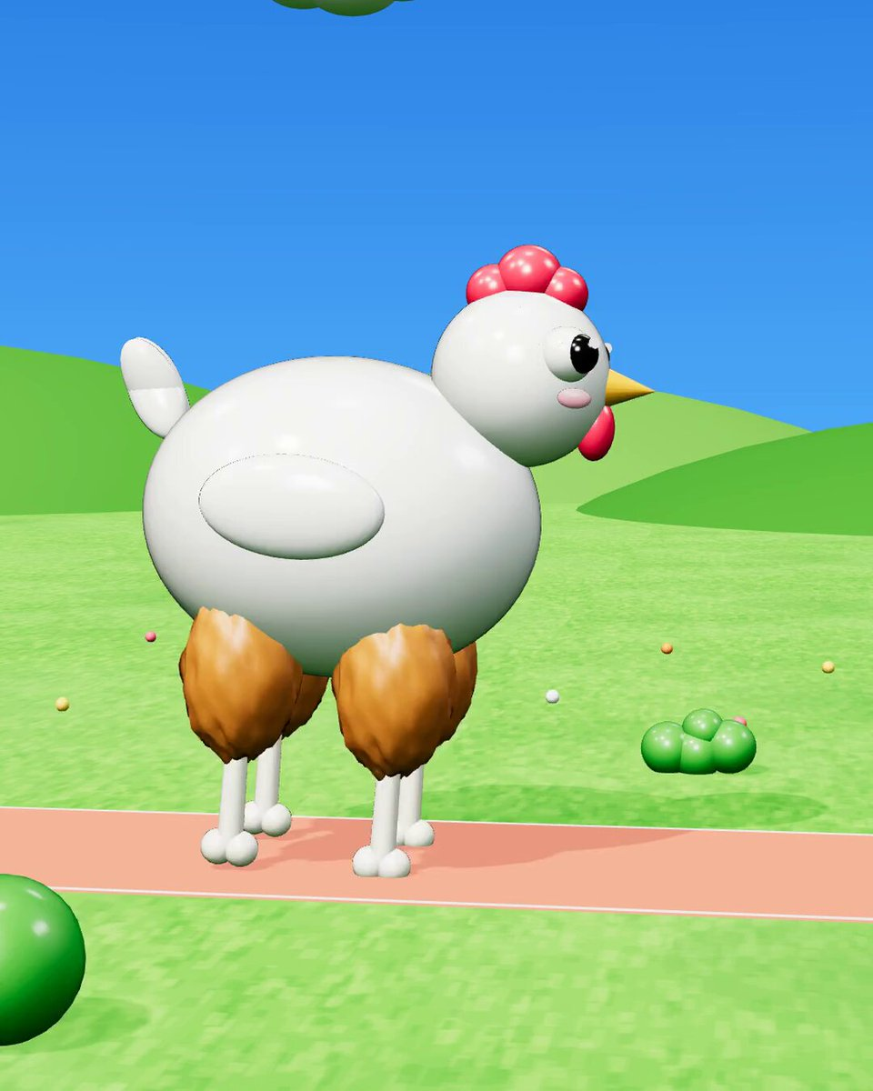 Running fried-chicken character animation