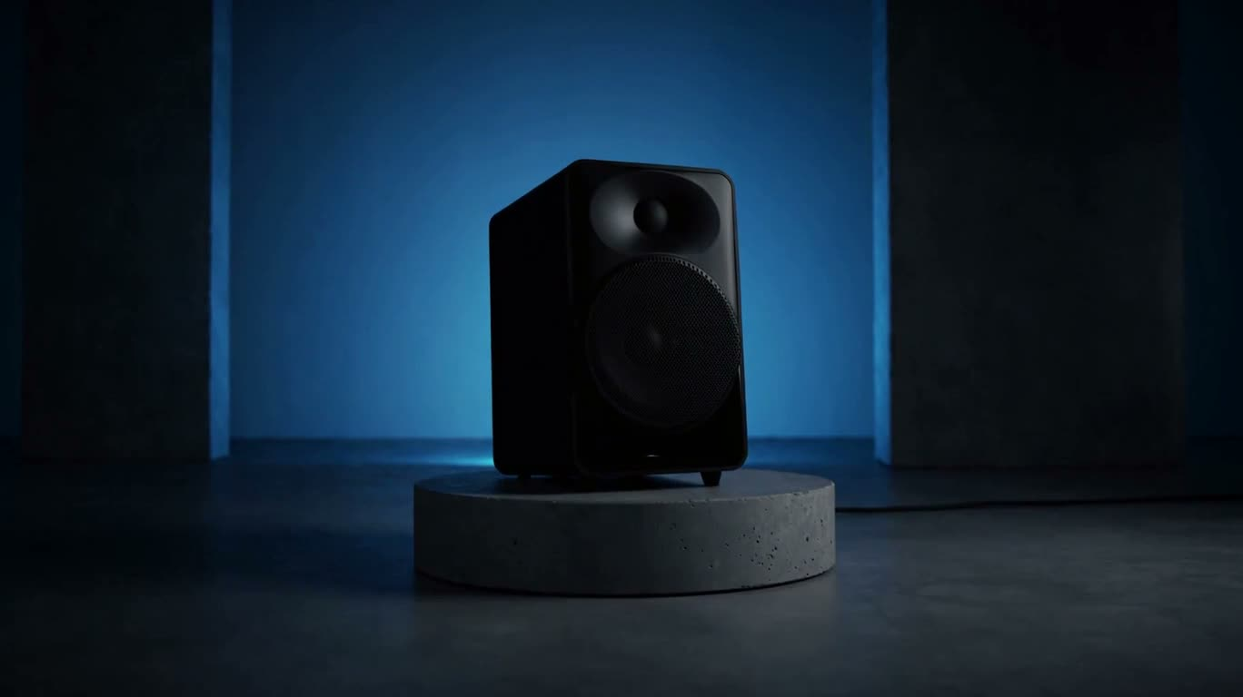 冷蓝声学展台 — AI video creation