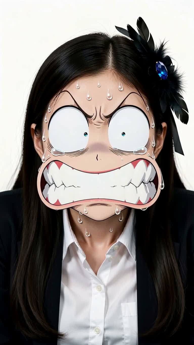 정해진 시간의 경악한 얼굴