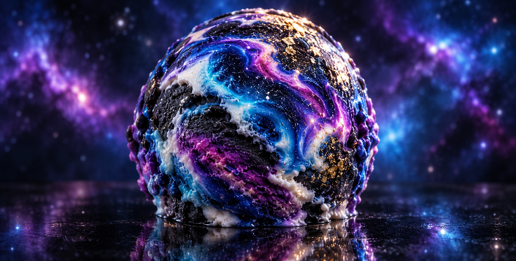 缀满星尘的梦幻银河冰淇淋 — AI image creation