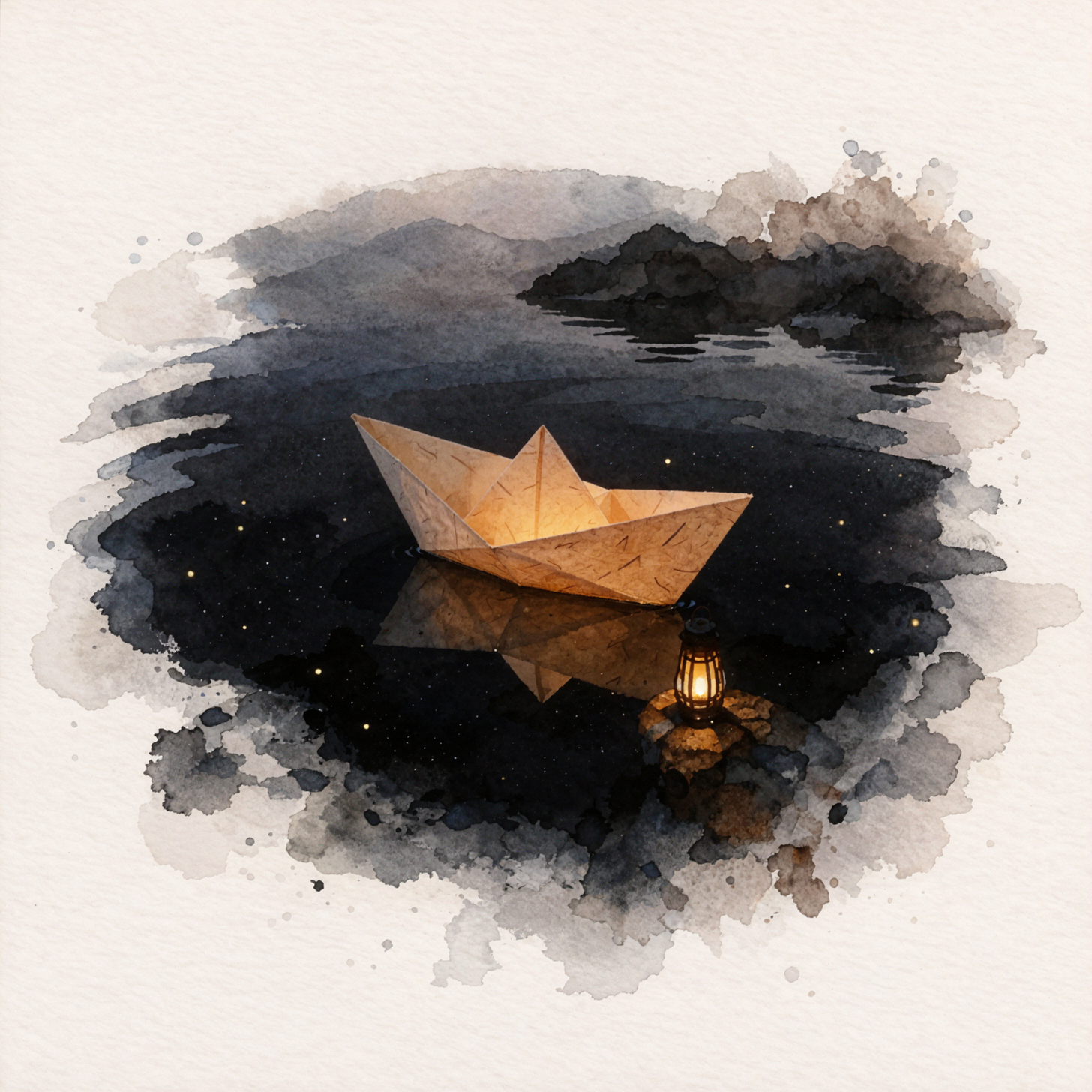 纸船银河 · 水彩手账 — AI image creation