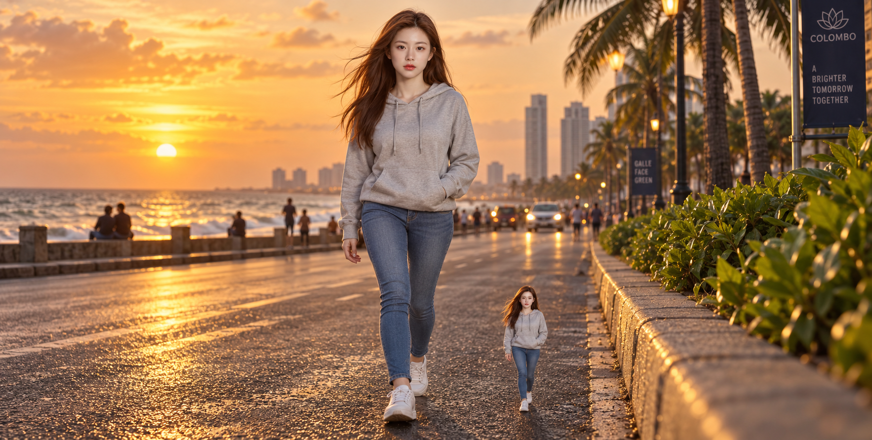 落日海滨的超现实微缩漫步 — AI image creation