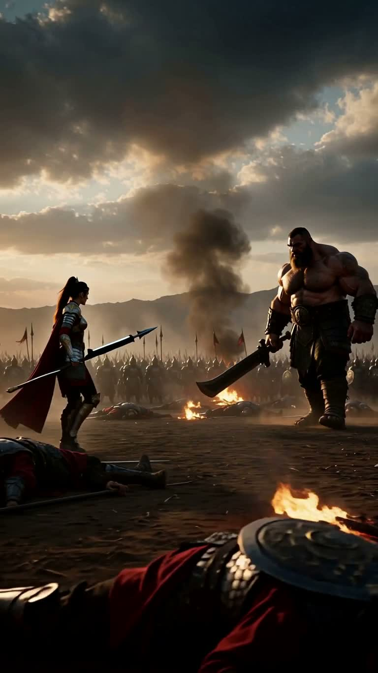 Trận quyết chiến của Valkyrie với người khổng lồ — AI video creation