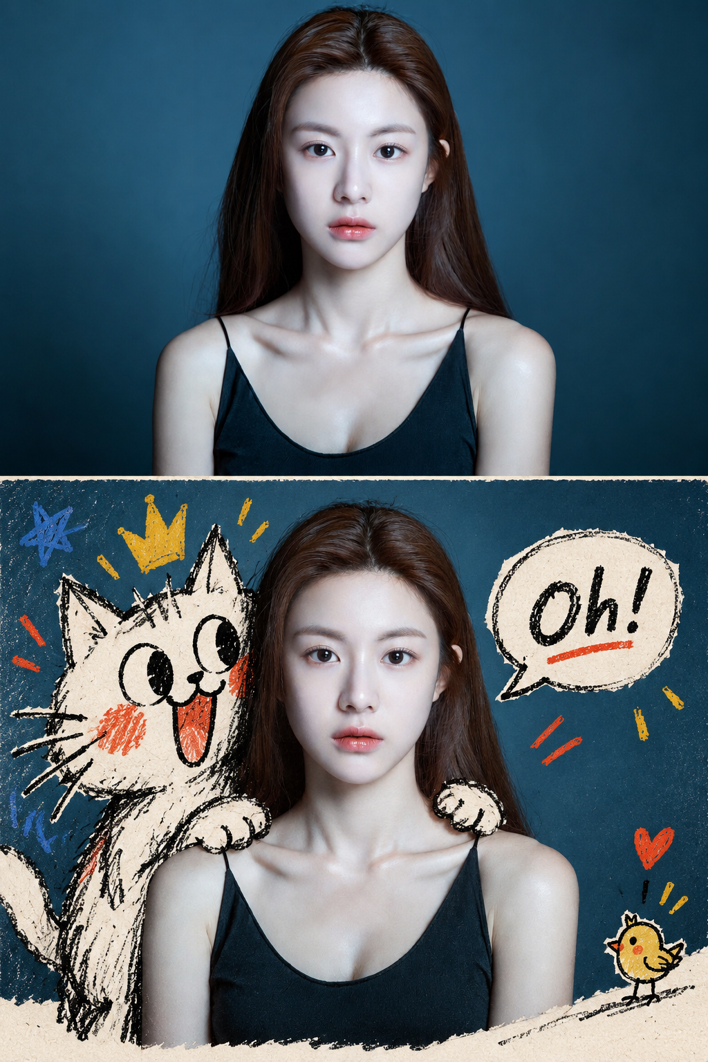 Real Photos and Absurd Hand-Drawn Collage