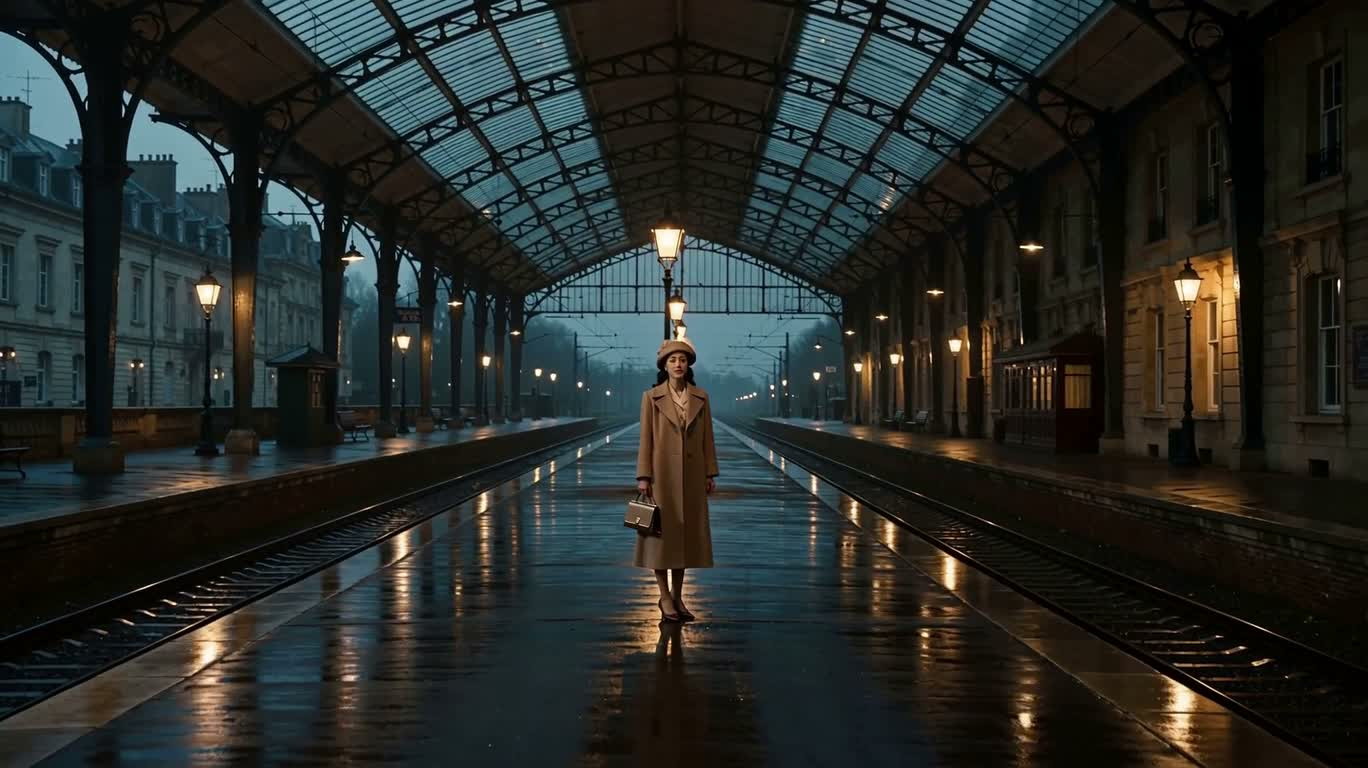 雨幕车站的重逢