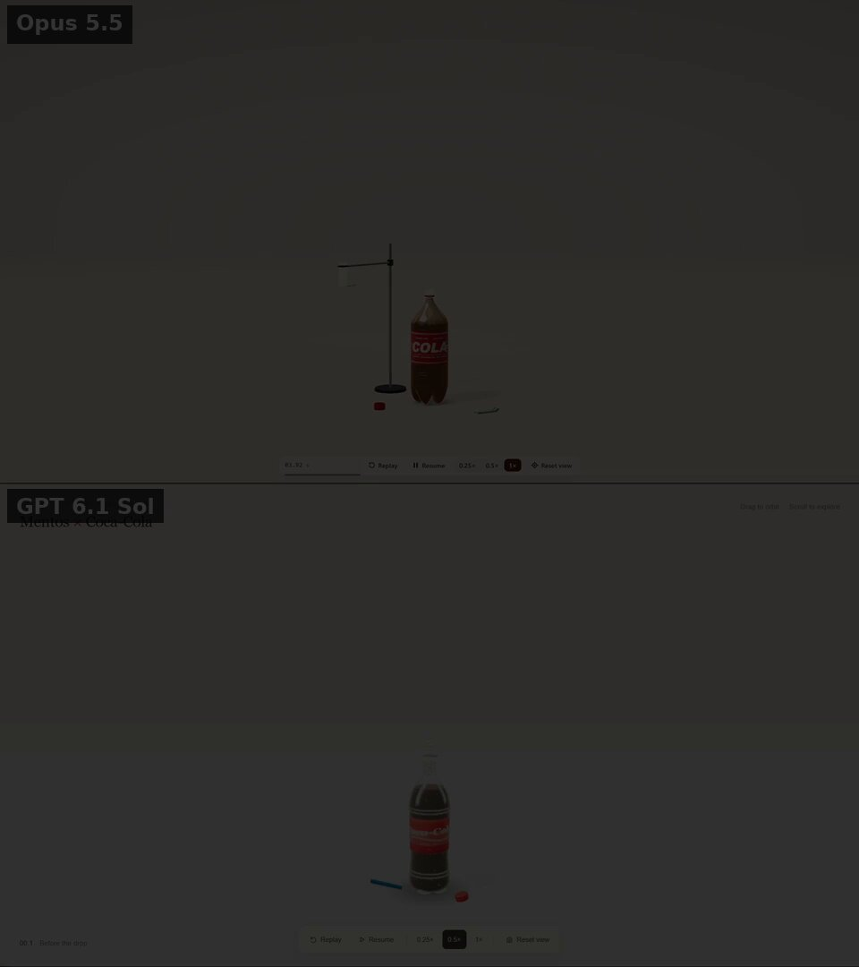 曼妥思可乐实验物理效果对比 — AI video creation