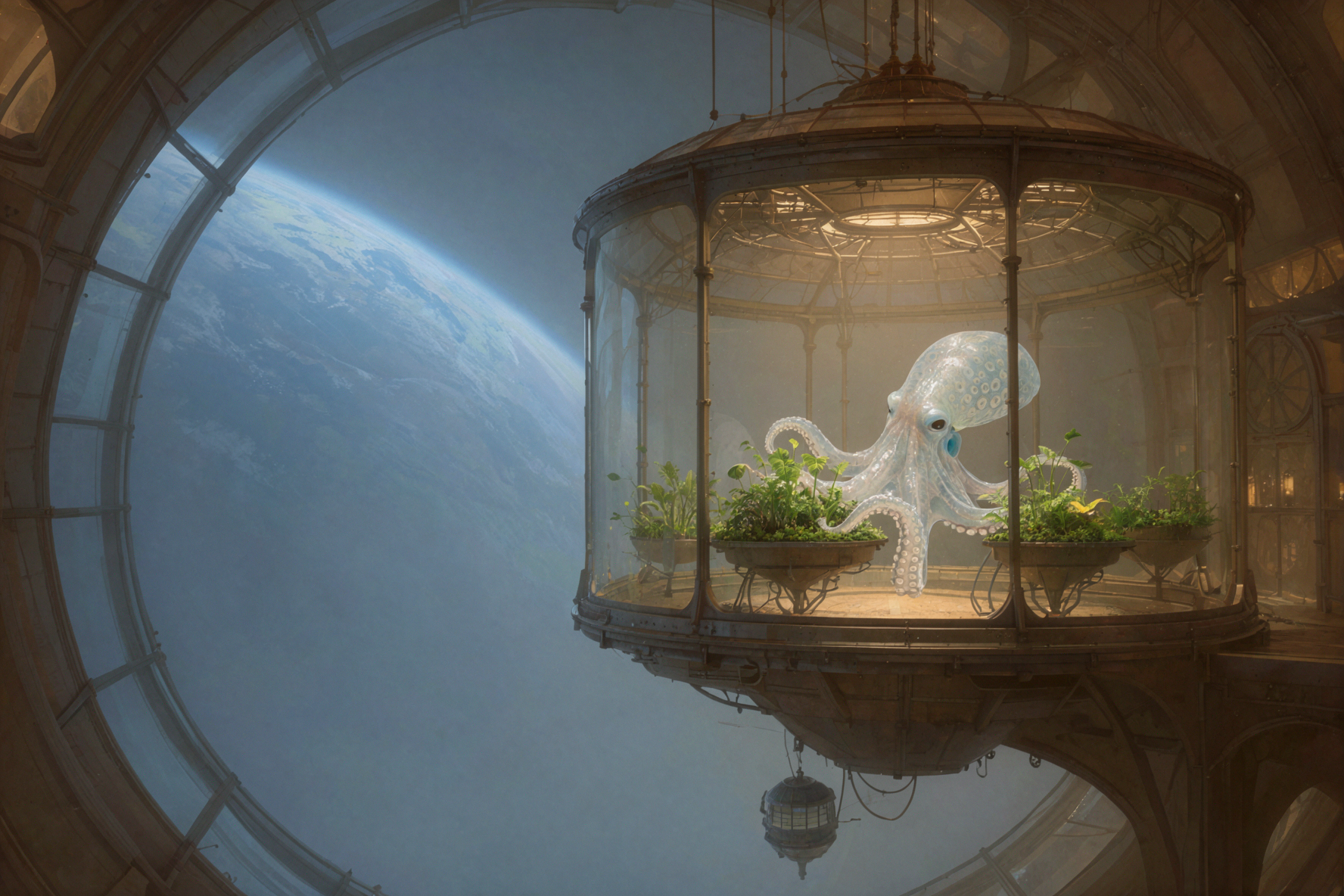 Space Octopus Greenhouse · Fantasy Concept