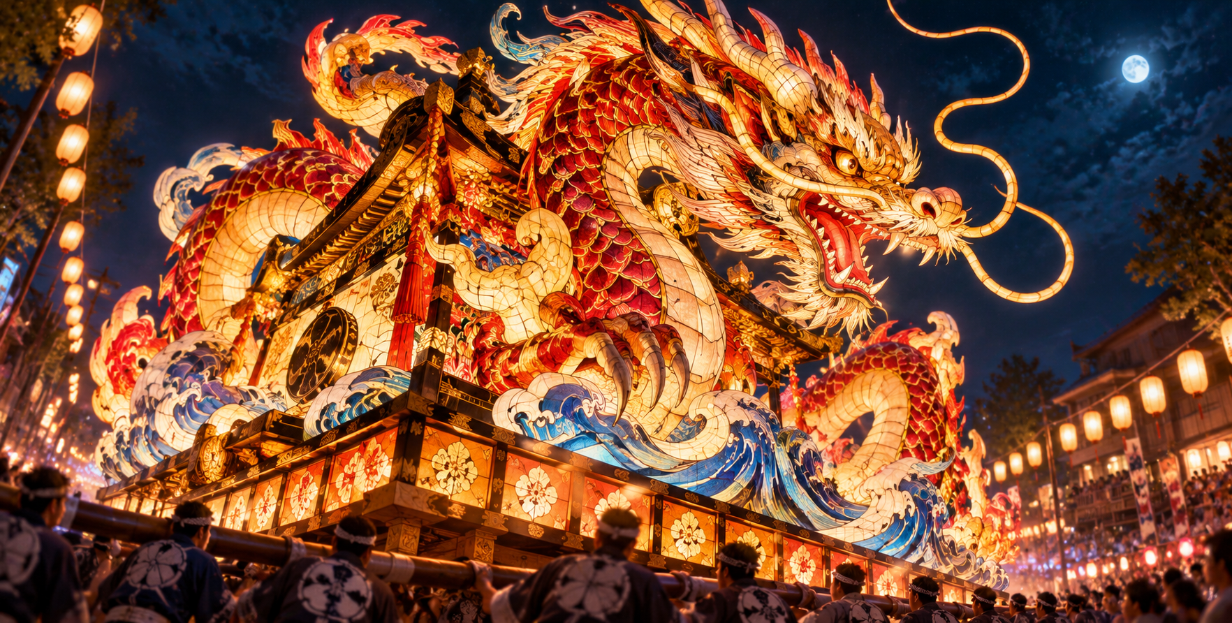 Xe rước kiệu thần khổng lồ tại Lễ hội Nebuta Aomori