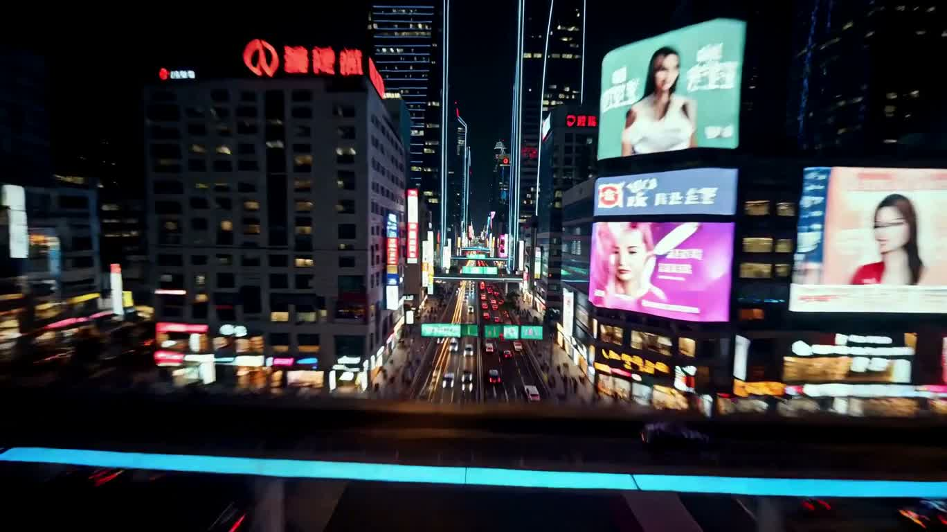 霓虹都市超速飞行 — AI video creation