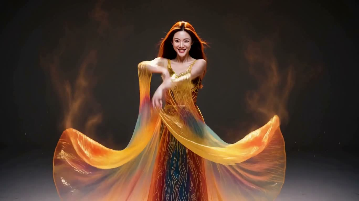 Golden Thread Dancer and Colored Dust — AI video creation
