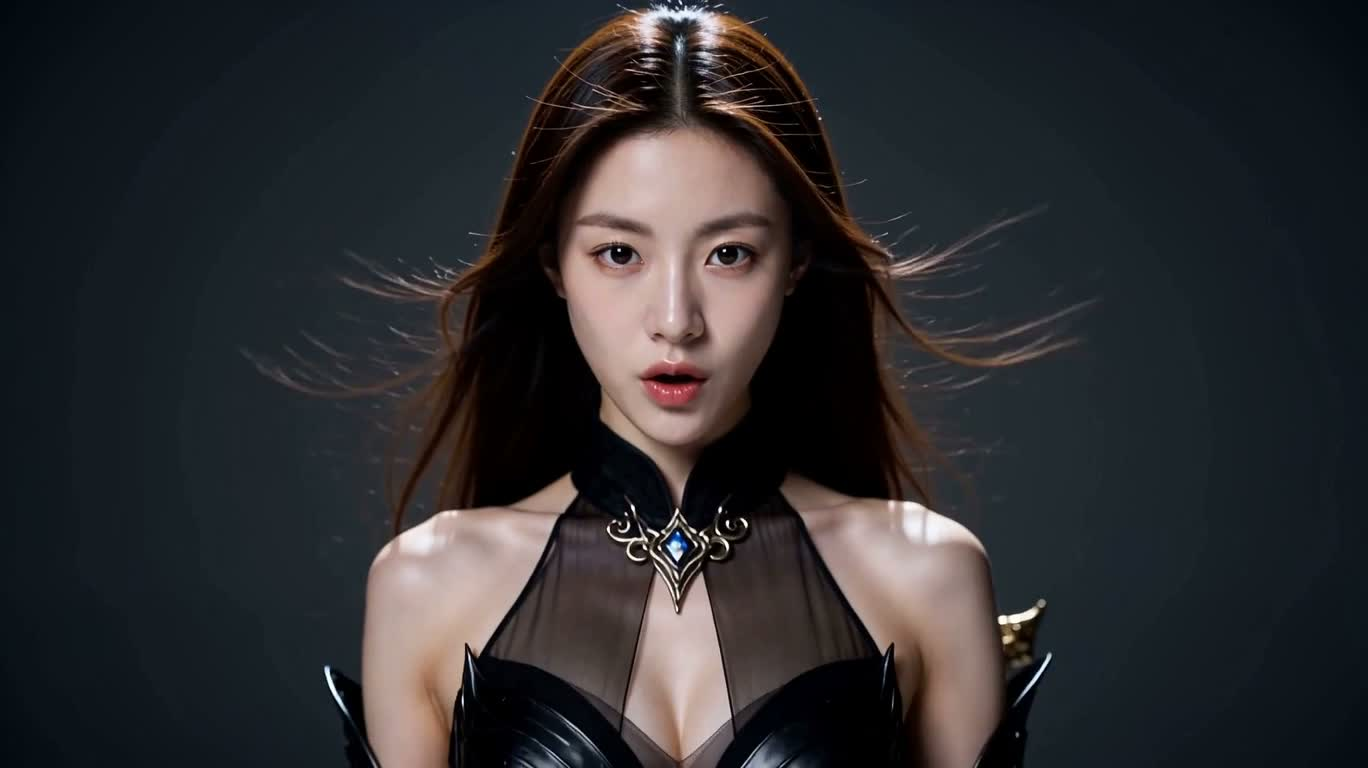 现代亡灵女神全身肖像 — AI video creation
