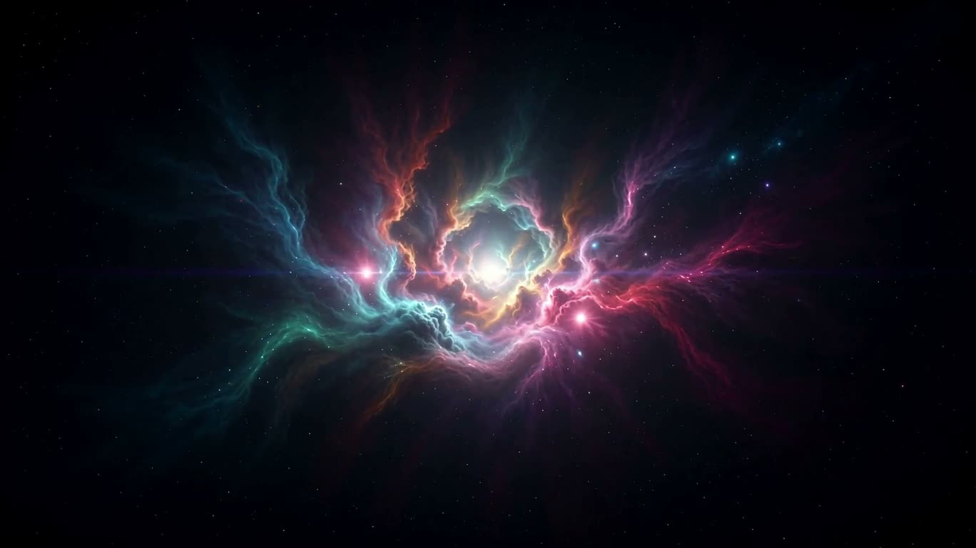 カラフルな星雲の爆発