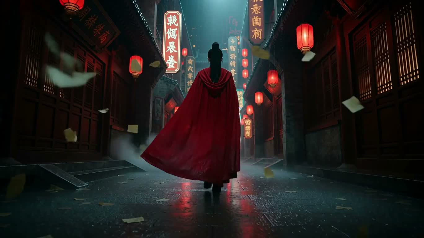 雨夜龙影:东方霓虹剑战 — AI video creation