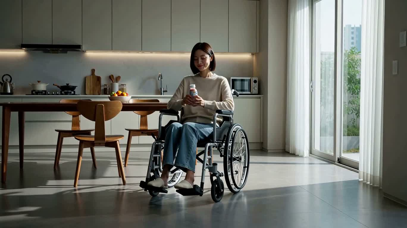 Trải nghiệm sữa chua uống trong căn bếp ánh sáng ban mai — AI video creation