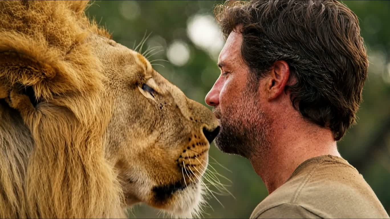 Le regard guidant du lion — AI video creation