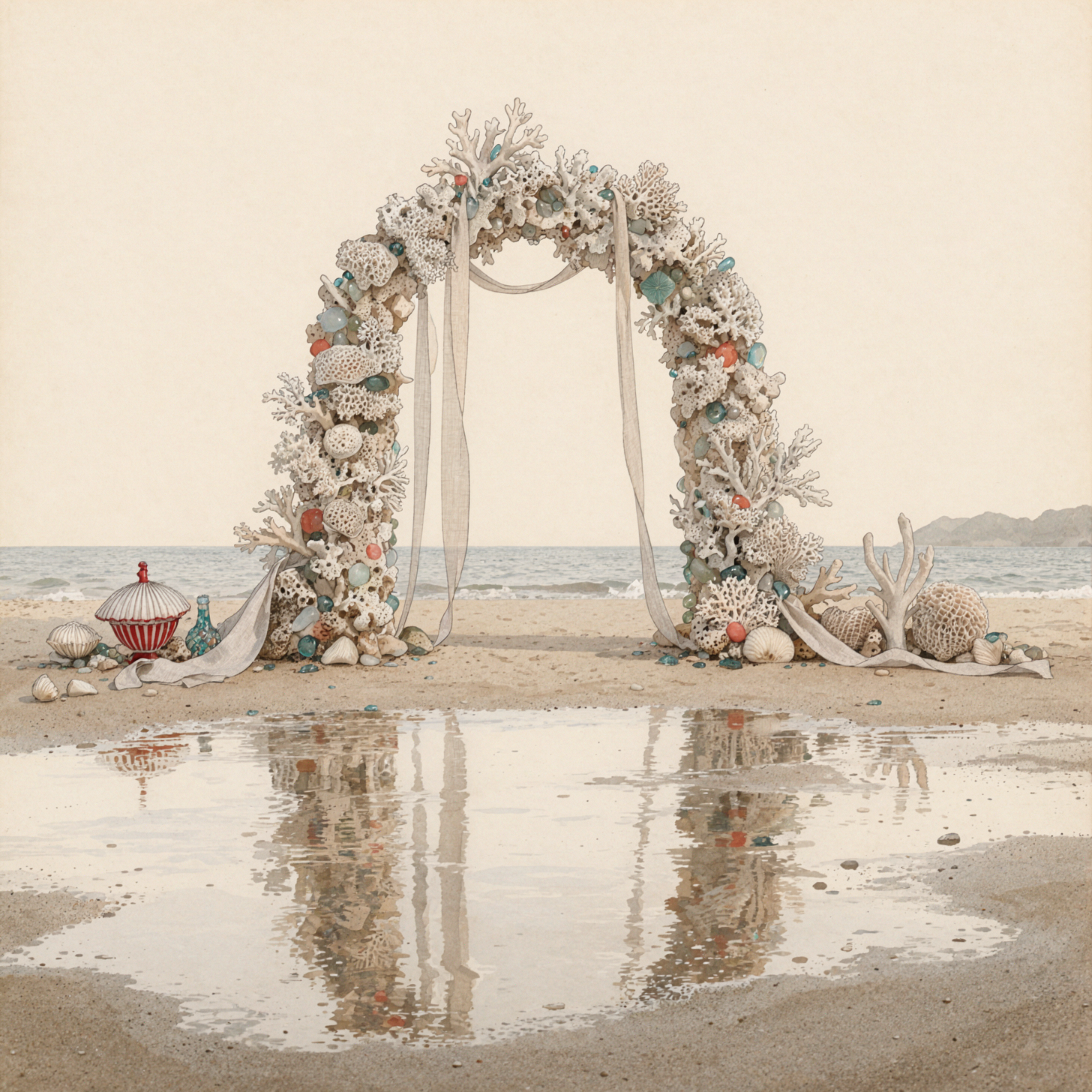 Arche de mariage corallienne · Sciences naturelles — AI image creation